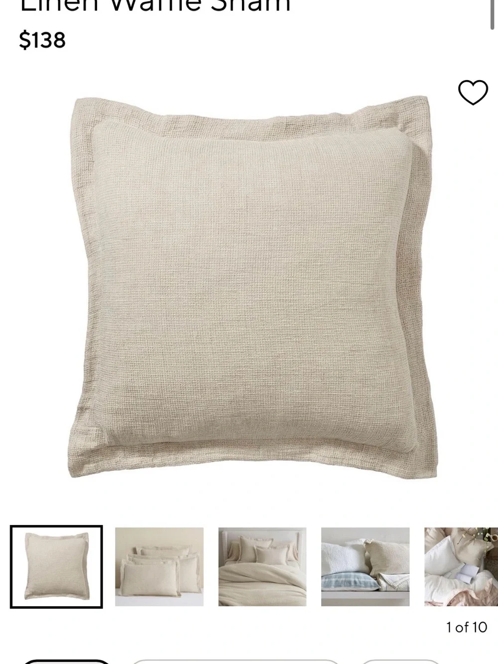 Pottery Barn Linen Waffle Duvet Cover with 2 Euro Shams - Flax